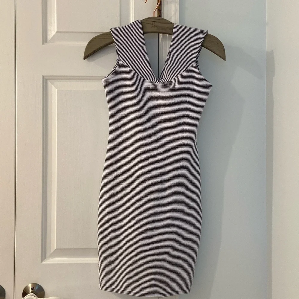 Mango Black and White Striped Dress in Size 2